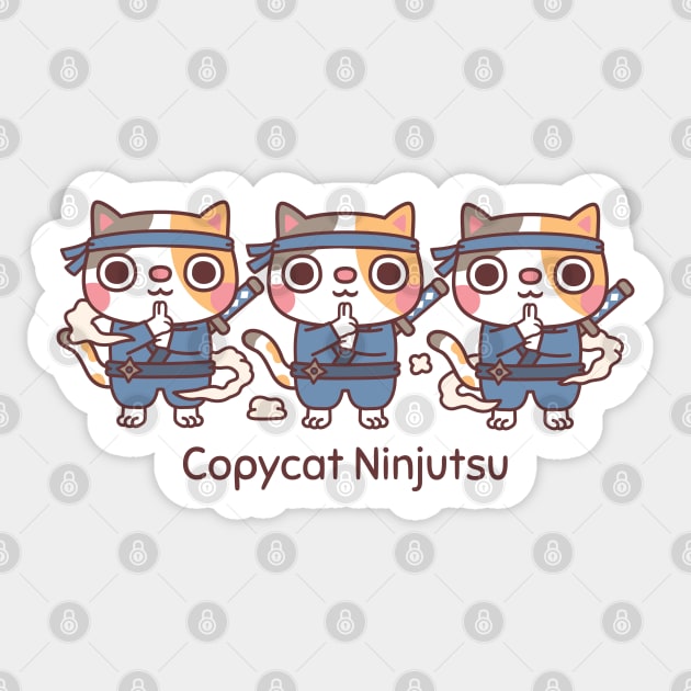 Cute Ninja Cats Copycat Ninjutsu Funny Sticker by rustydoodle